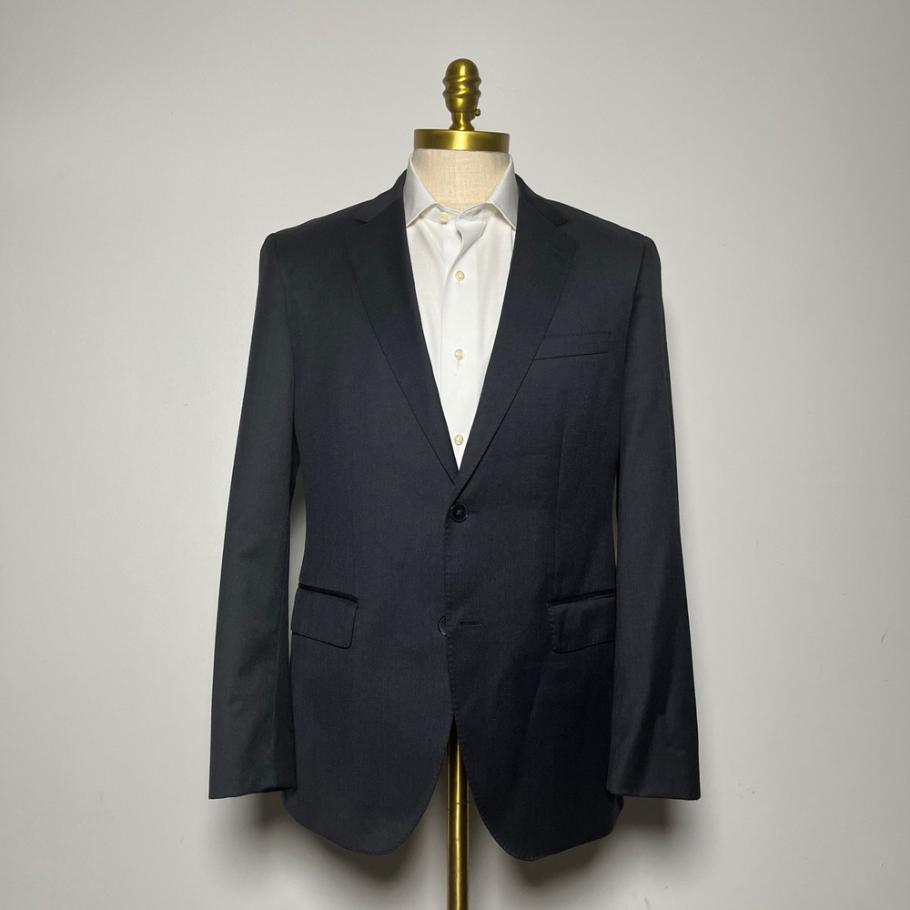 BOSS‎ Hugo Boss Blazer Mens 38R Charcoal Gray Solid Reda Super 100 Italian Wool